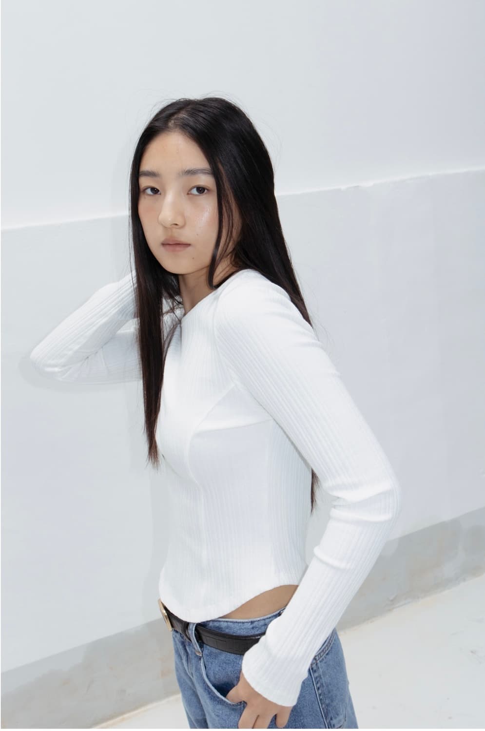 rrace 레이스 티셔츠 Slim Line Ribbed T-Shirts 상품이미지3