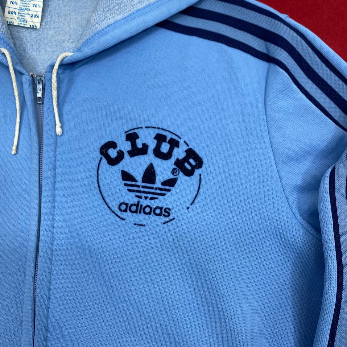 80s 아디다스 벨벳로고 후드져지 실측 여성M  상품이미지4