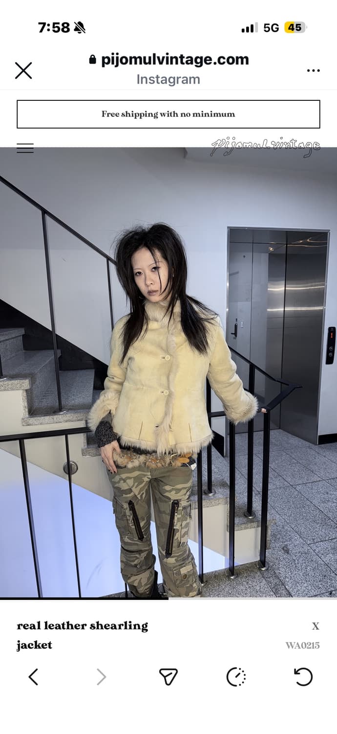 피조물 real leather shearling jacket 상품이미지2