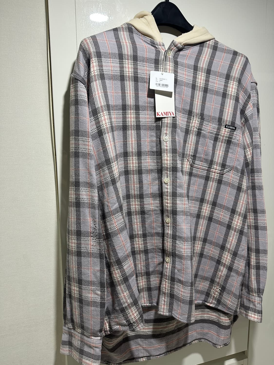 [카미야]kamiya Distressed Check ShirtHoodie 상품이미지4