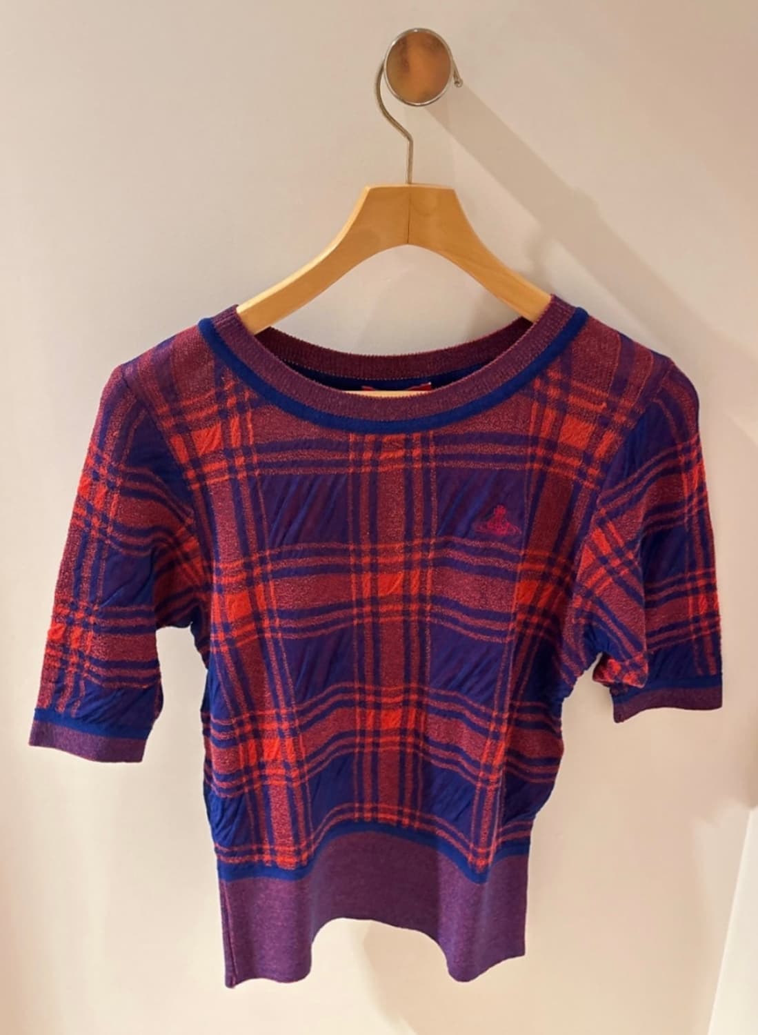 비비안웨스트우드 레드라벨 체크 니트 상품이미지1