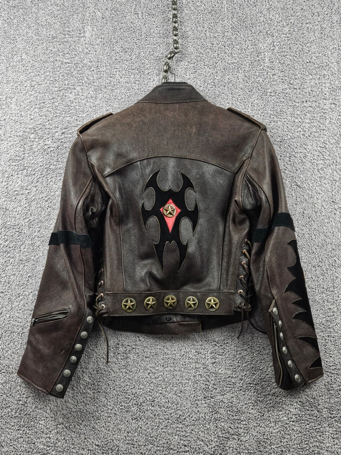 빈티지 리얼레더 코르셋 언밸런스 라이더자켓 ( S추정 ) / 11106 상품이미지3