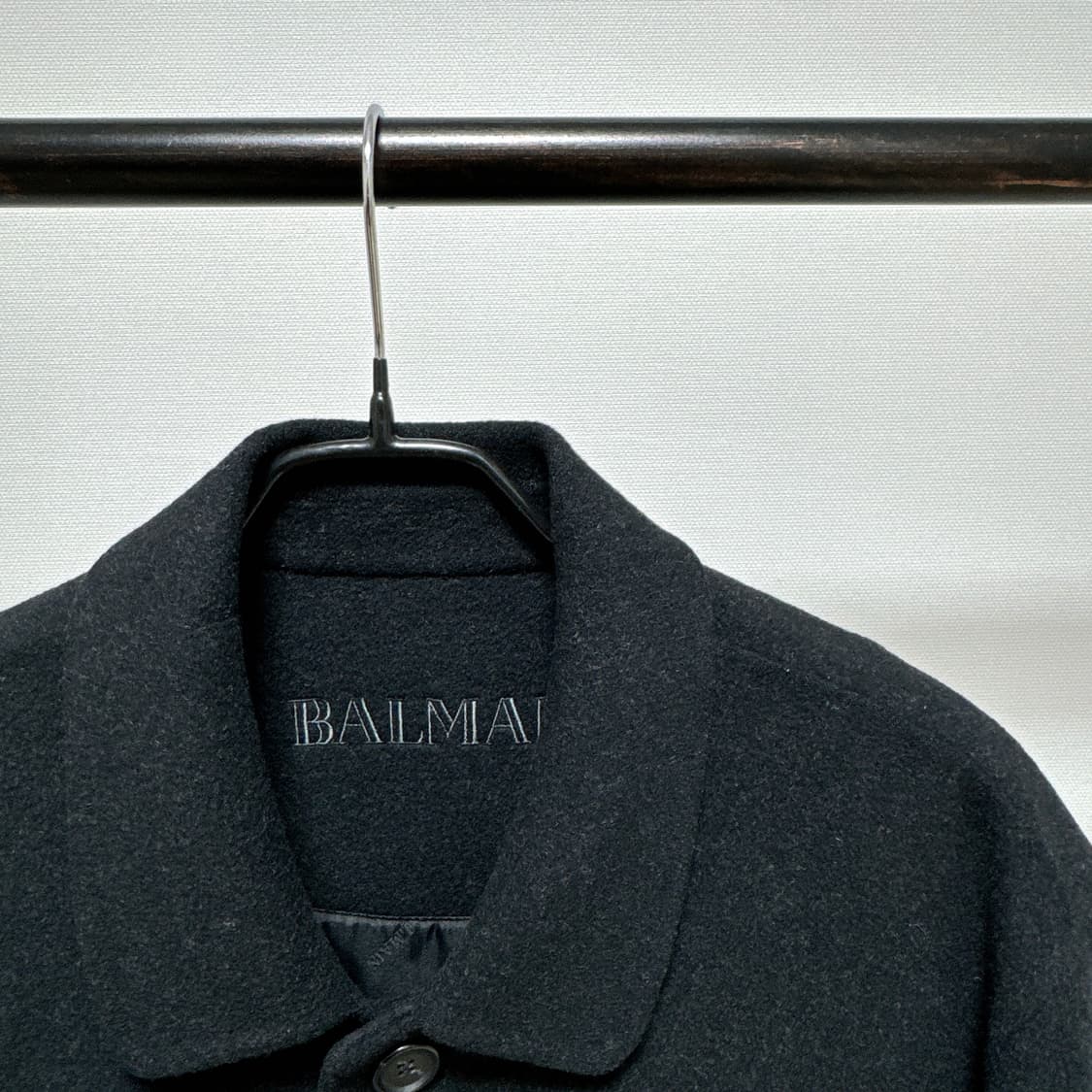[M] 발망 블랙 모직 캐시미어 자켓 코트 상품이미지2