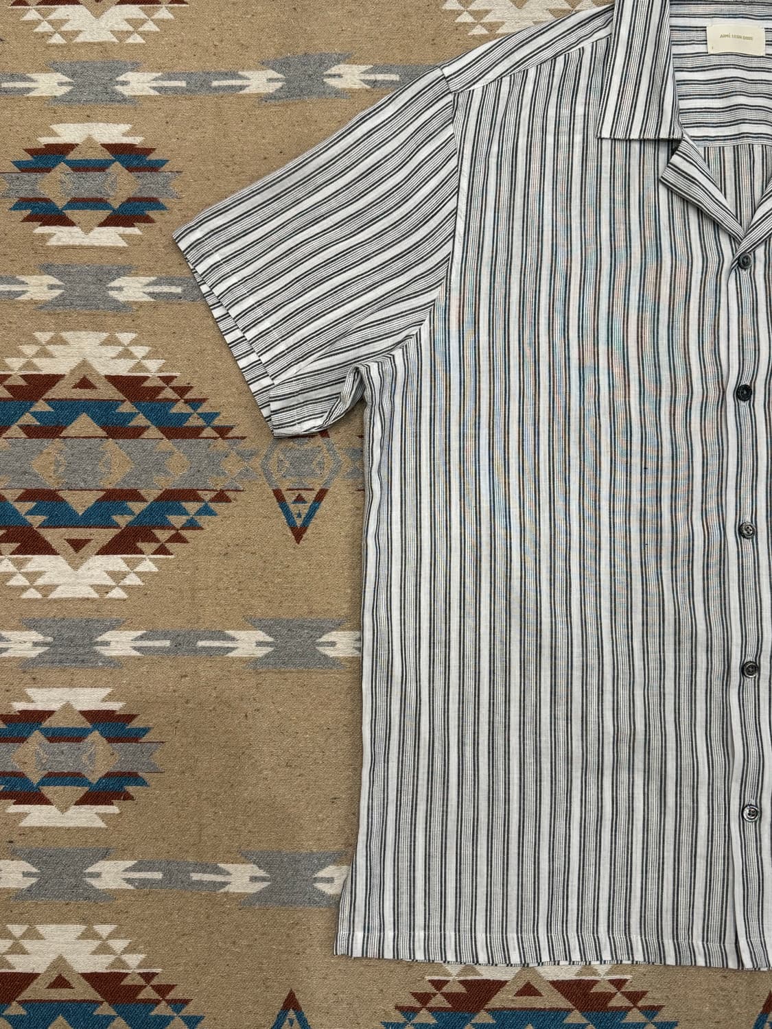 [L] 에임 레온 도르 오픈카라 스트라이프 셔츠 상품이미지4