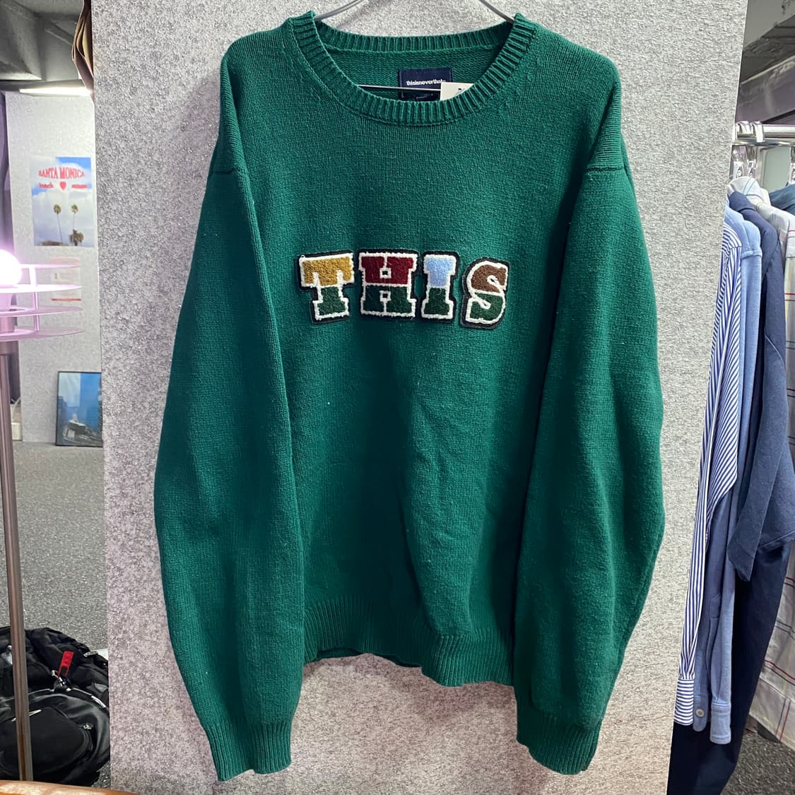 디스이즈네버댓 빅로고 그린 니트 맨투맨 B4014 상품이미지2