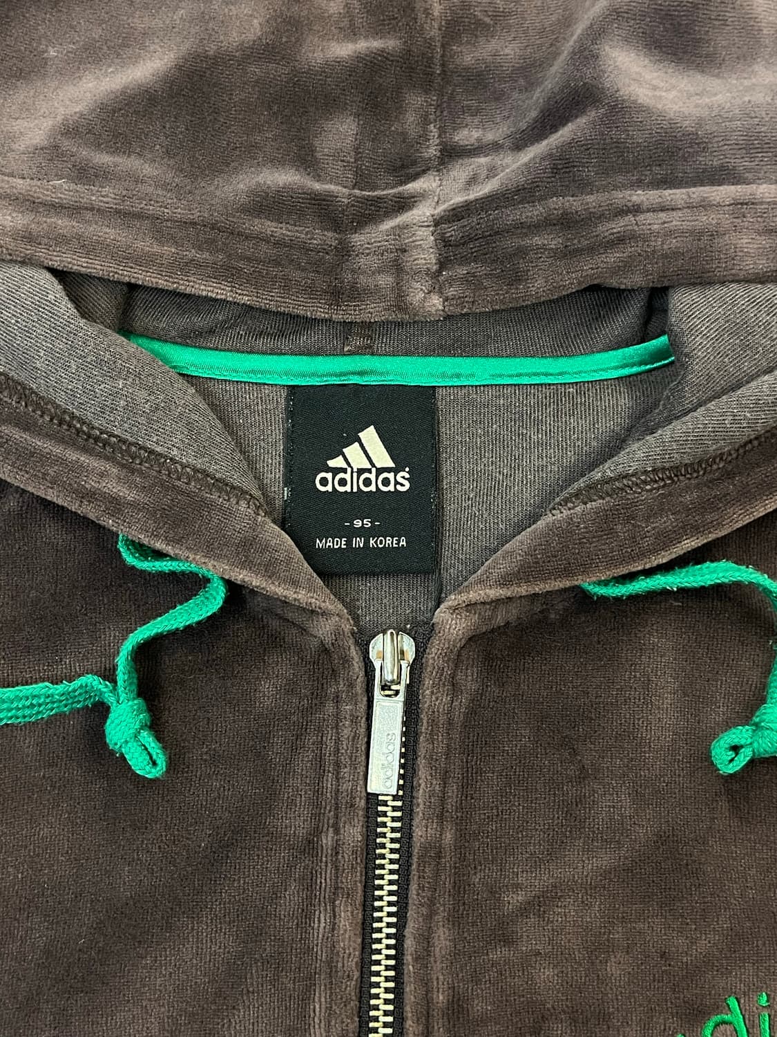 아디다스 벨루어 벨벳 후드집업 브라운 95 #csz1781 상품이미지4