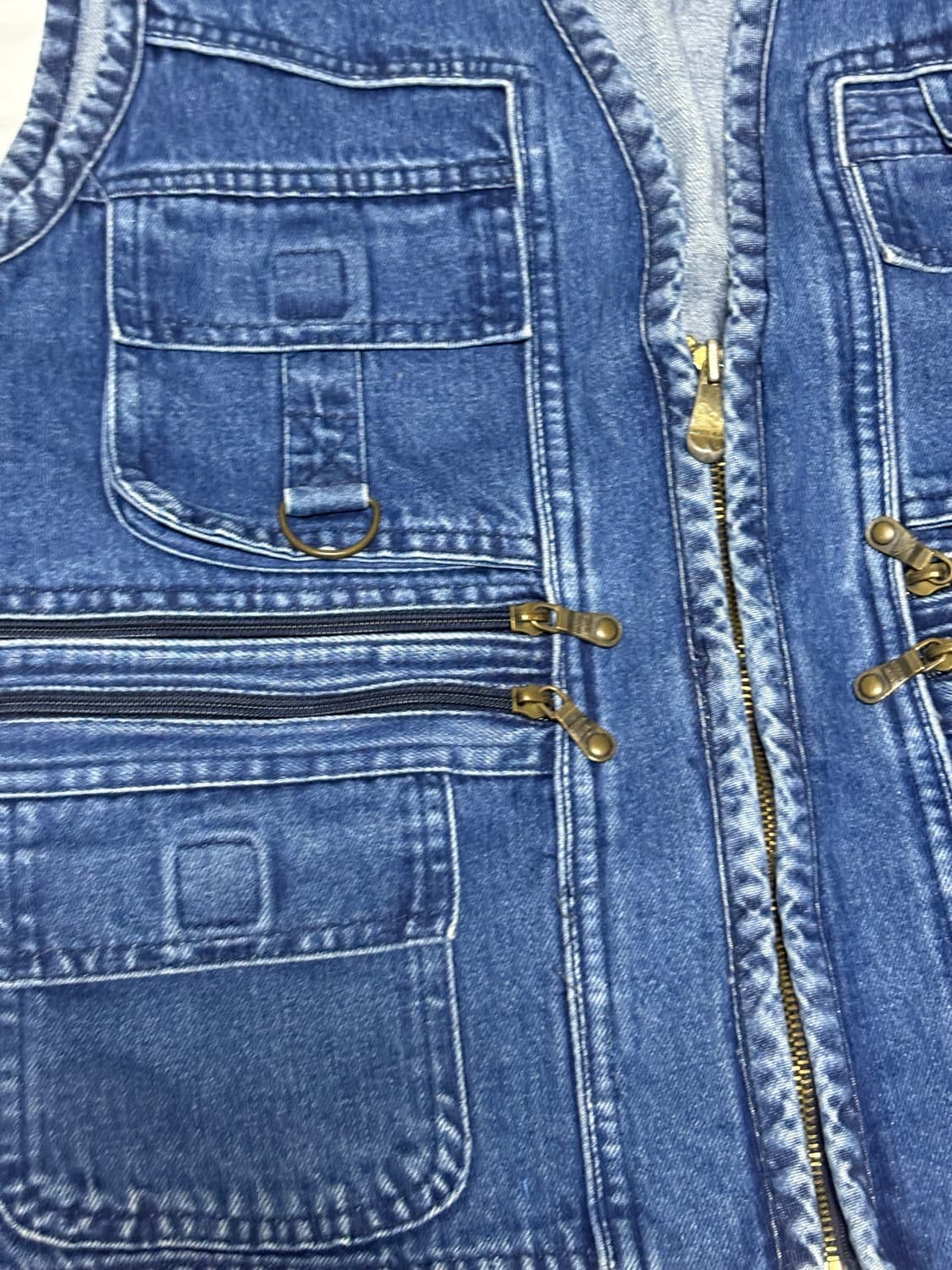 아메카지 워크웨어 데님 베스트 상품이미지4