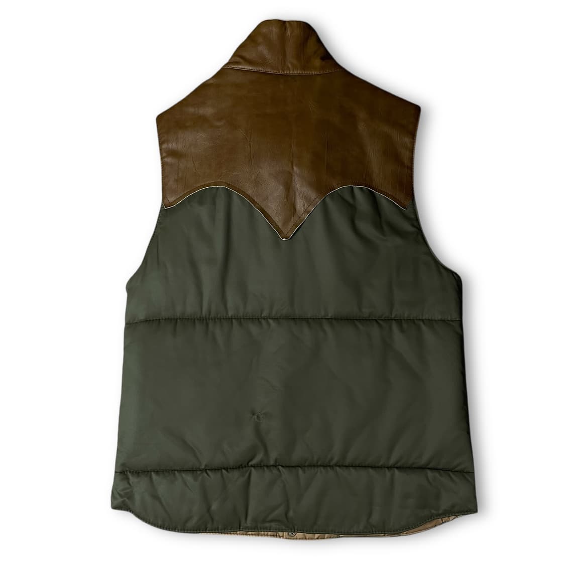 켈로진스 가죽 나일론 투톤 경량패딩 조끼 상품이미지2