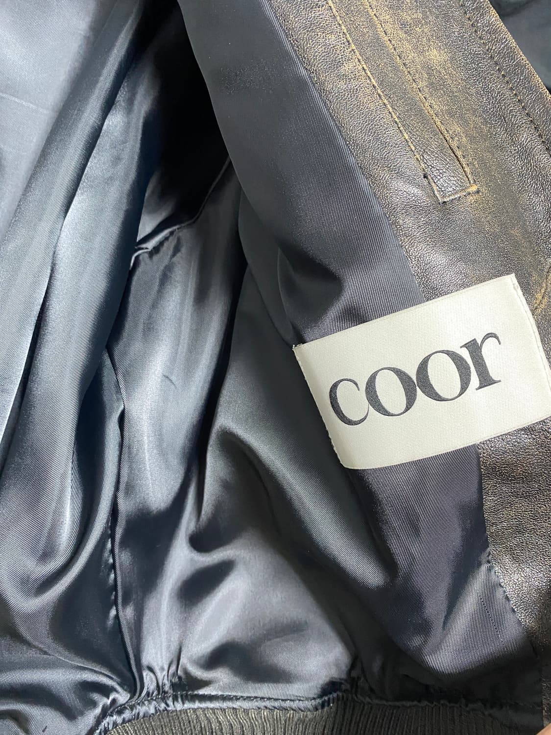 쿠어 디스트레스 믹스드 레더 자켓 M 상품이미지3