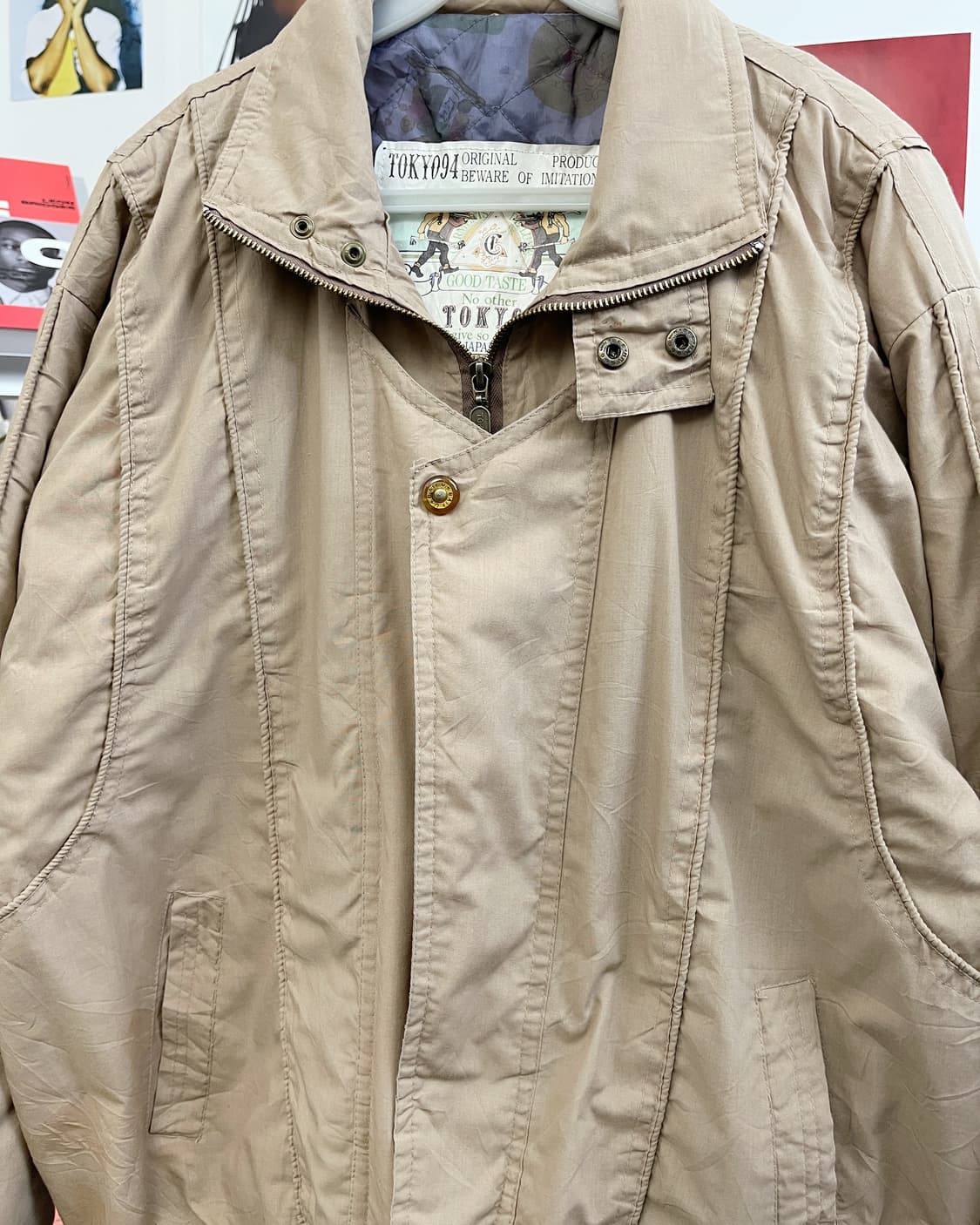 올드 빈티지 베이지 블루종 자켓 상품이미지6