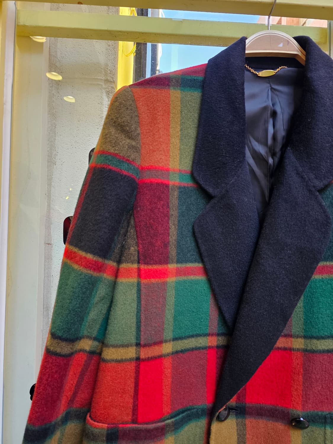 St.Almeida 핸드메이드 컬러믹스체크 램스울 반코트 상품이미지4