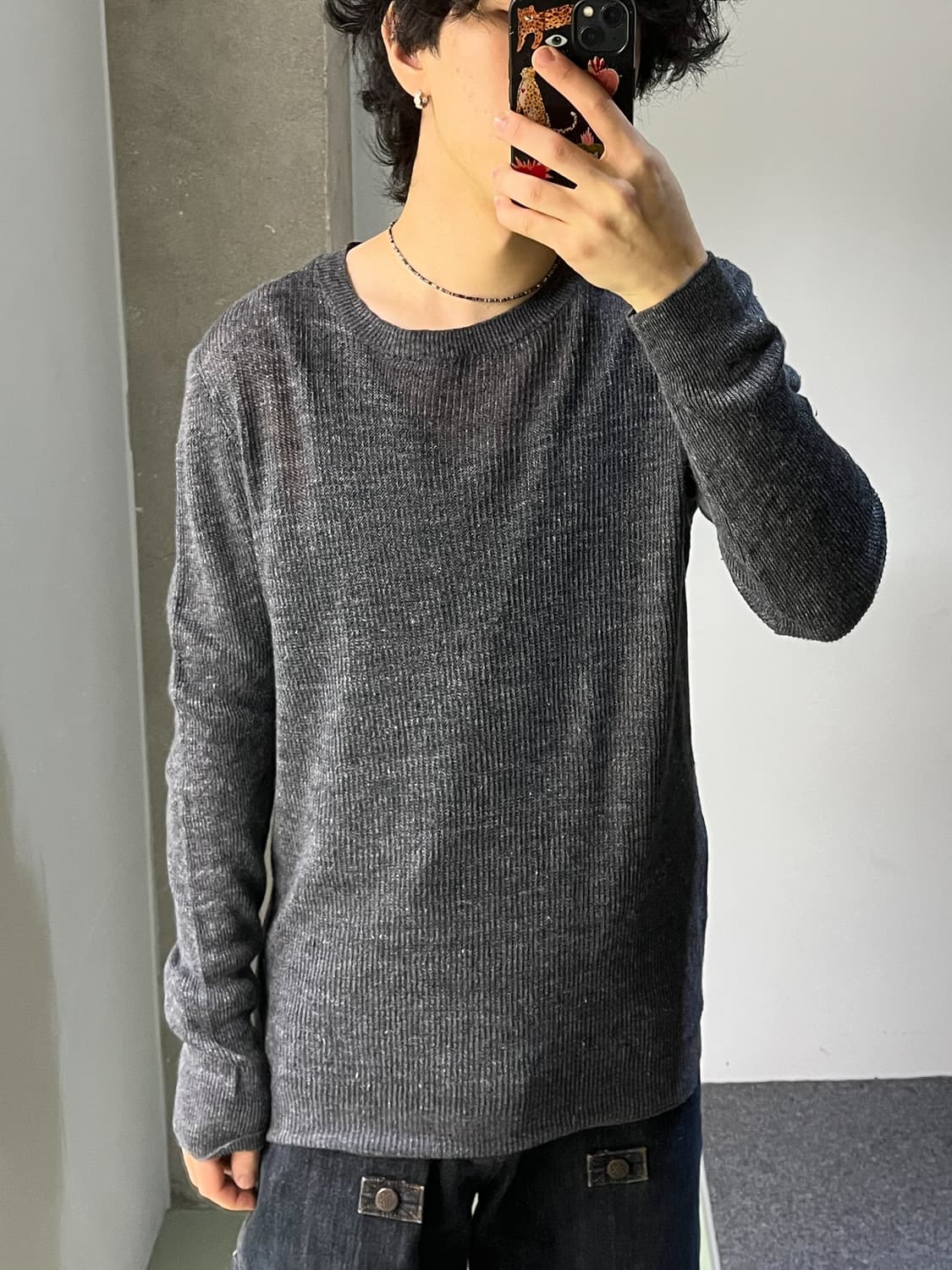 아페쎄 리넨 리브드 스웨터 상품이미지2