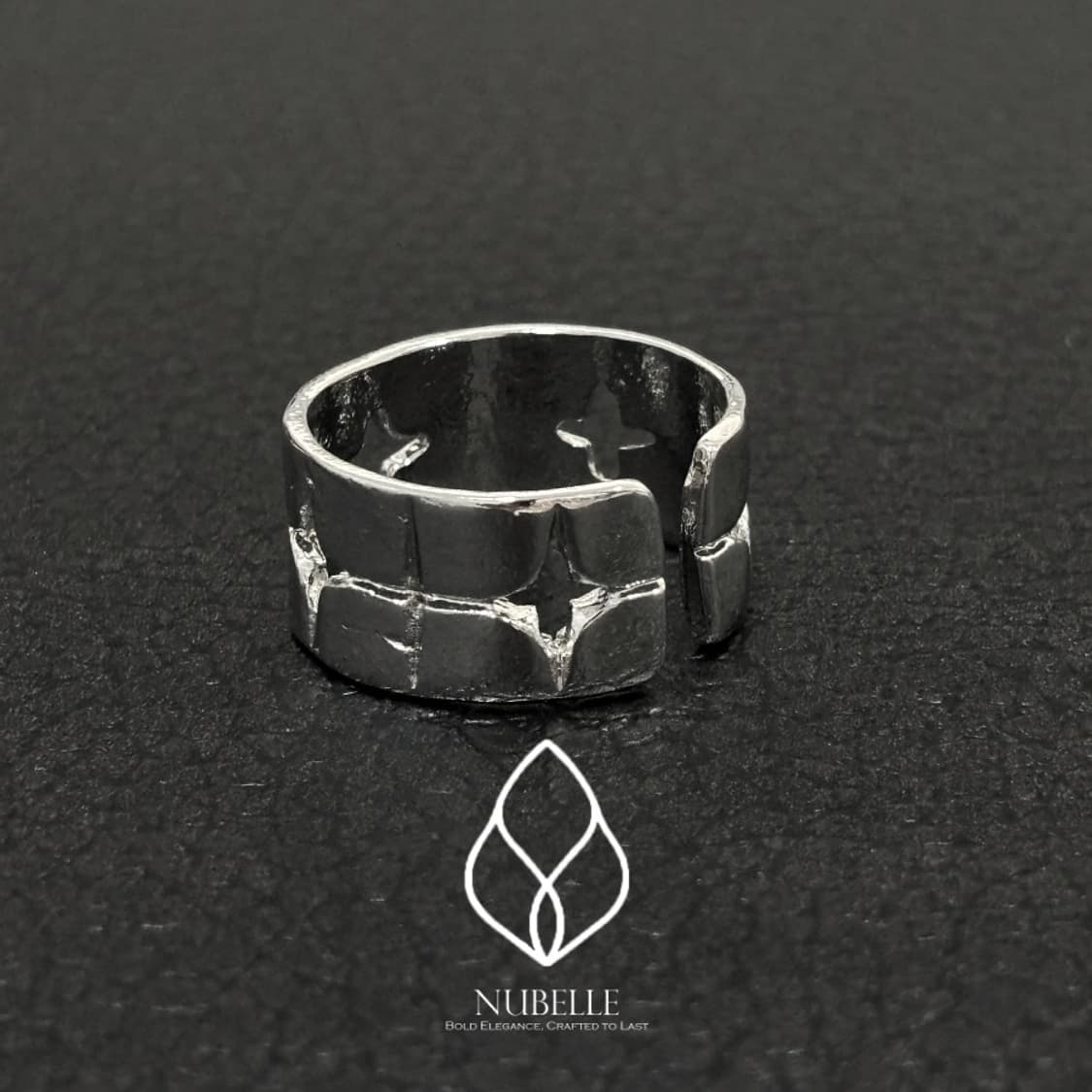 🌗 Twinkle punched ring / 스타 펀칭 실버 반지 상품이미지6