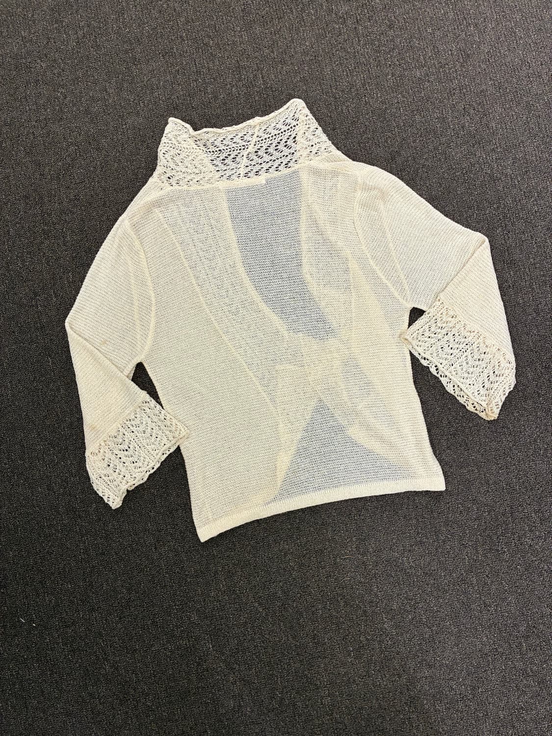 OS)Japanese vintage 여성 펀칭 디테일 니트 가디건(이염) 상품이미지7