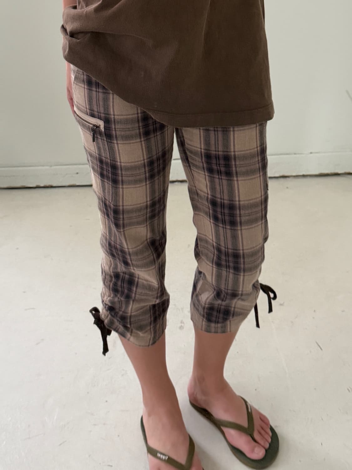 일본빈티지 셔링 카프리팬츠 7부바지  상품이미지3