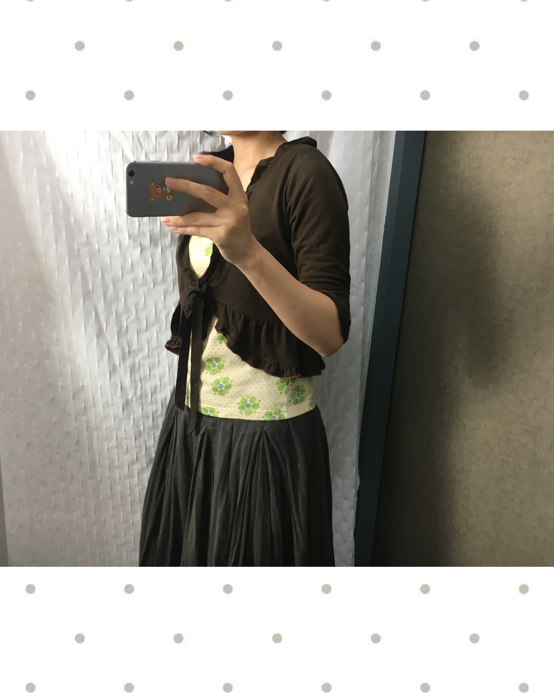 카키 브라운 볼레로 가디건 상품이미지3