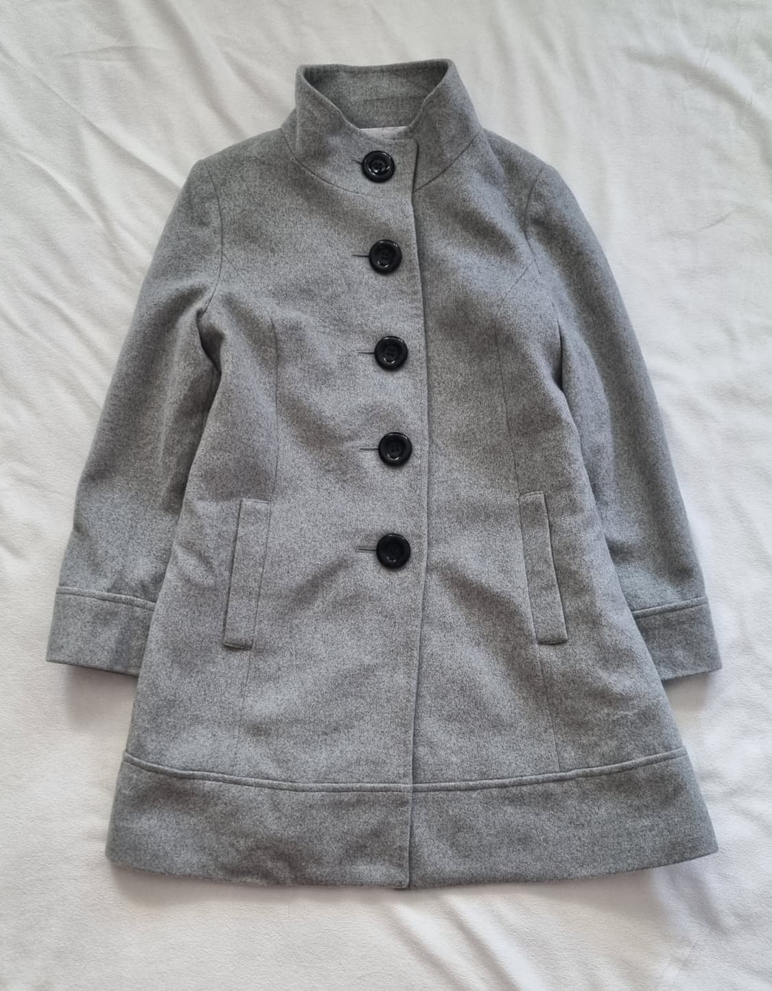 빈티지 모리걸 하구미 갸루 긱시크 그레이 단추 코트 상품이미지1