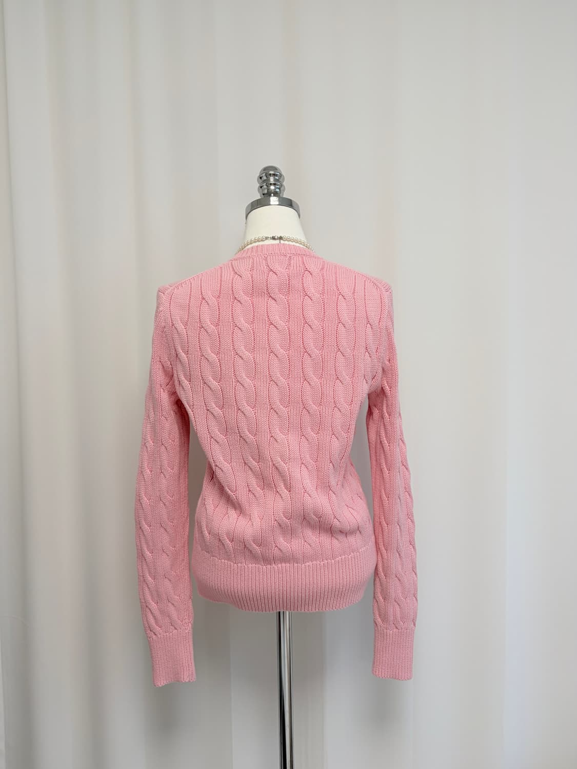 폴로랄프로렌 케이블 핑크 가디건 정품 상품이미지7