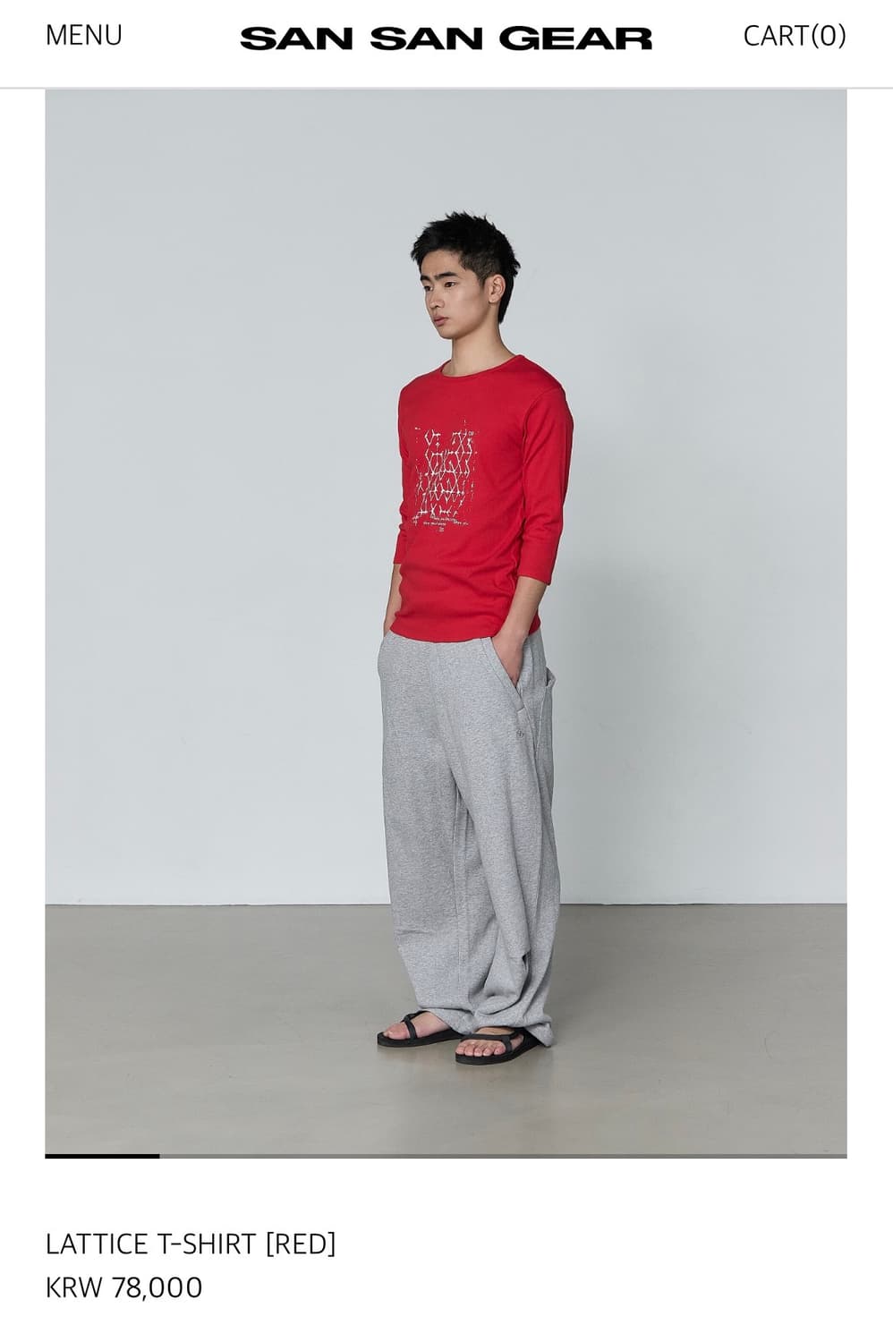 Sansangear lattice shirt red 상품이미지2