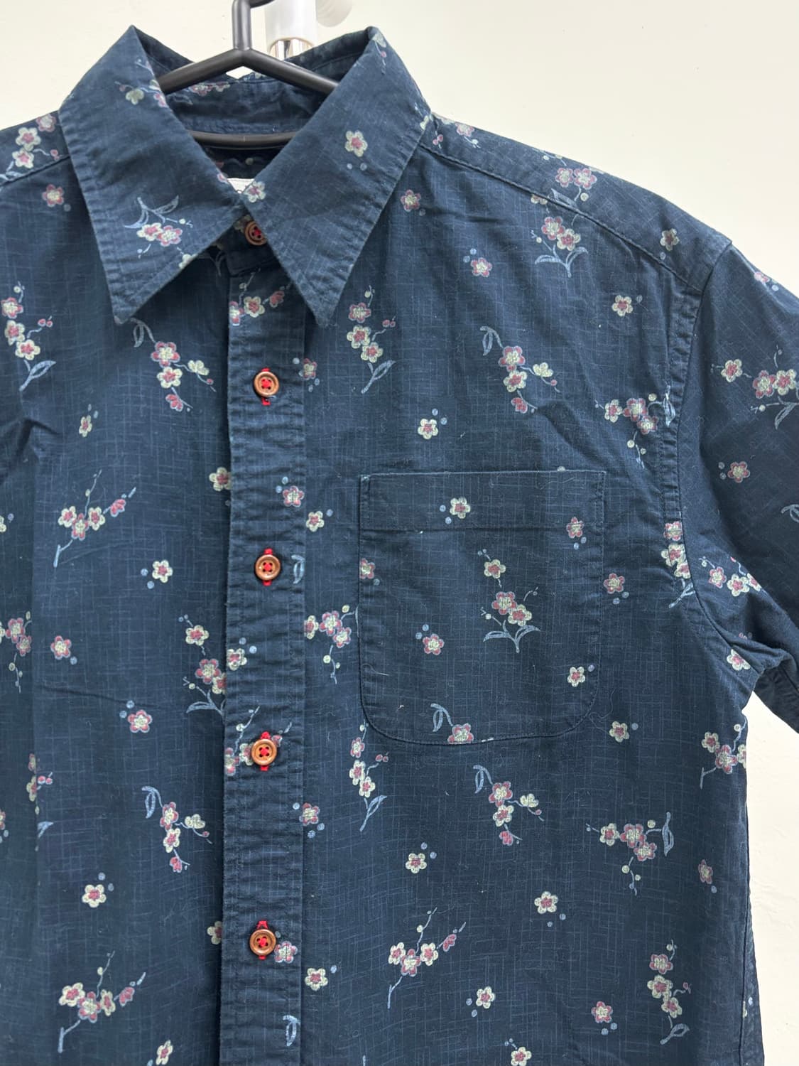 빈티지 네이비 플로럴 셔츠 상품이미지6