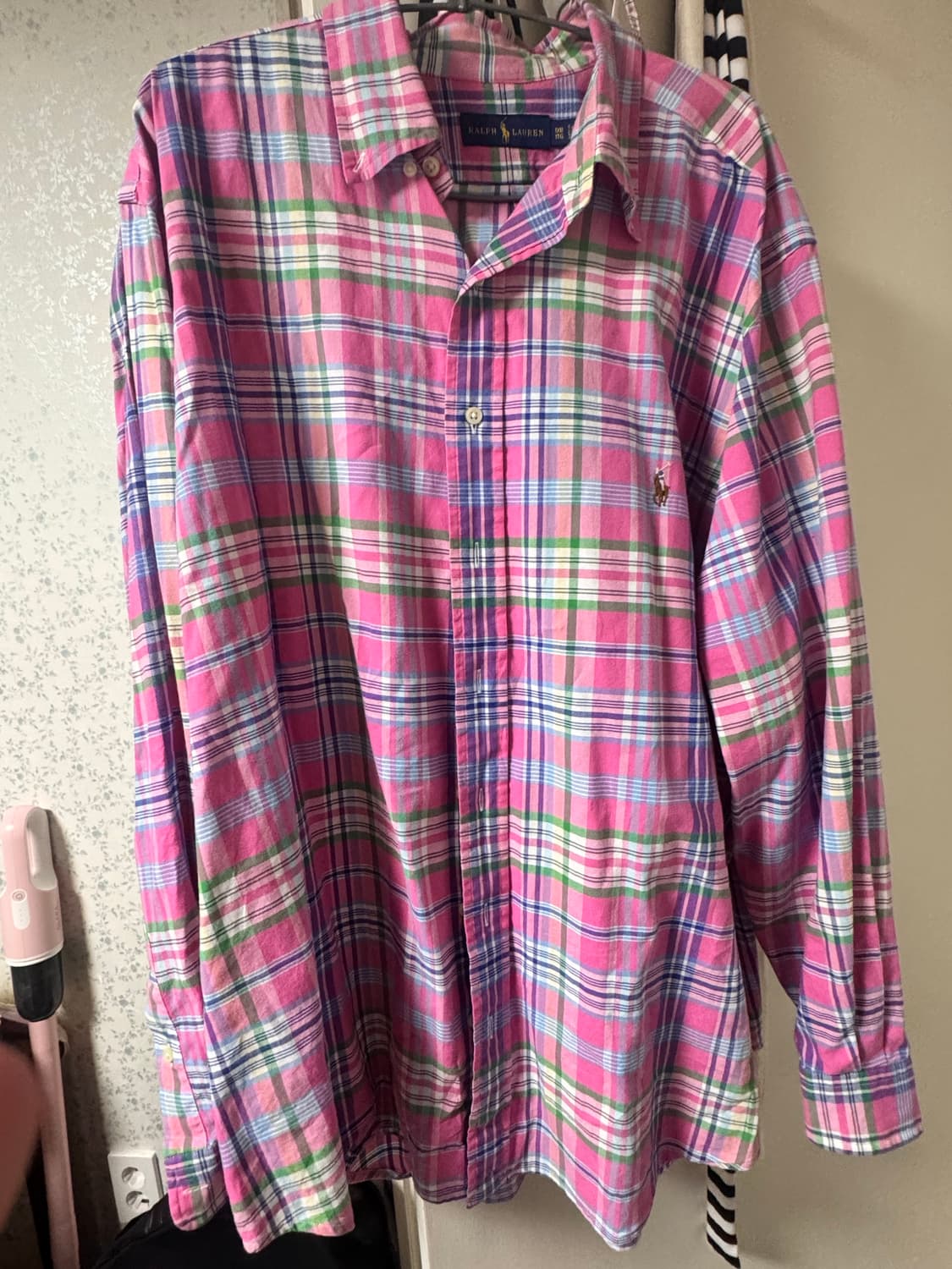 폴로 핑크 체크셔츠 상품이미지1