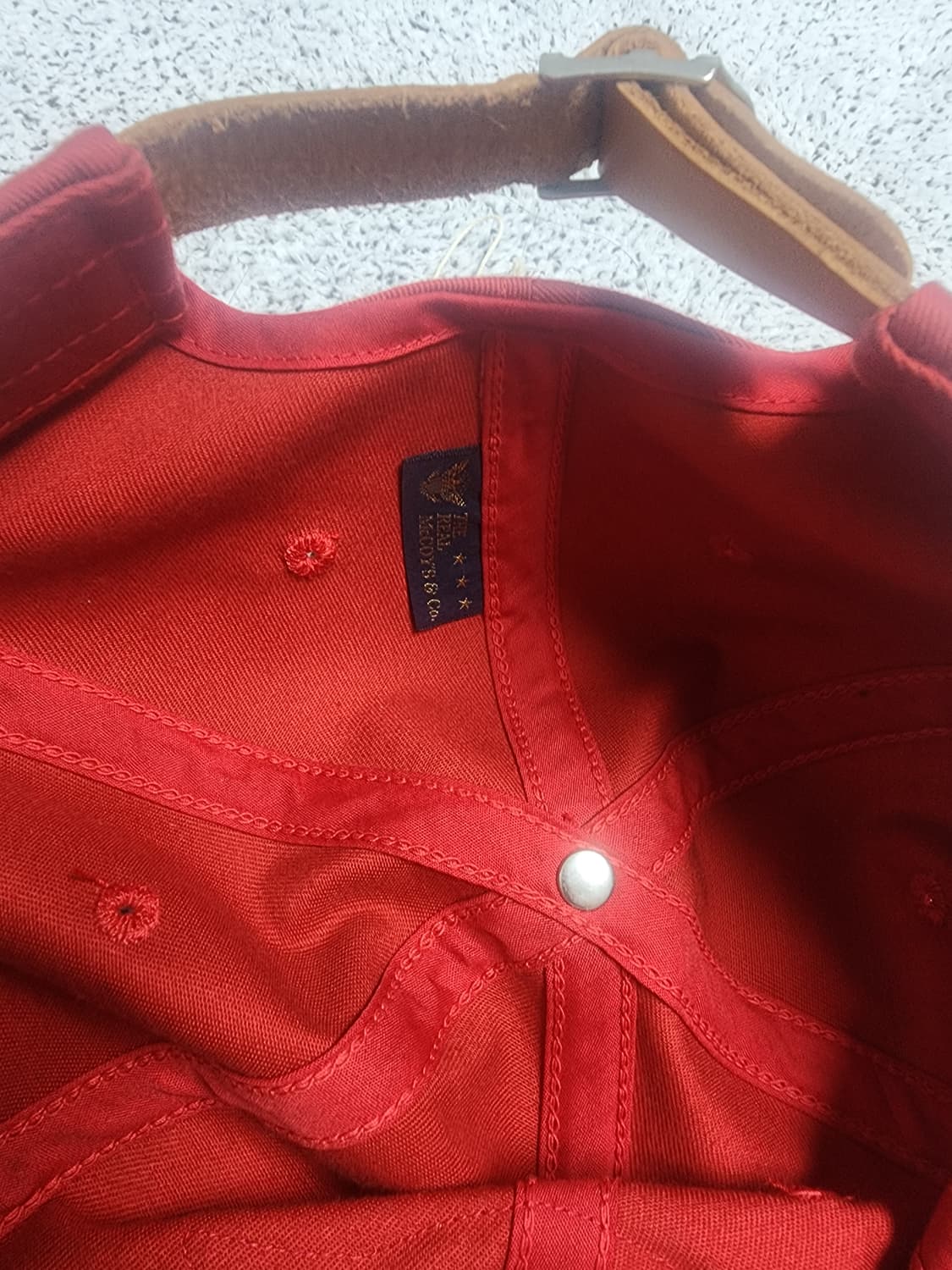 리얼맥코이 윙로고 레드 캡 볼캡 모자 상품이미지5