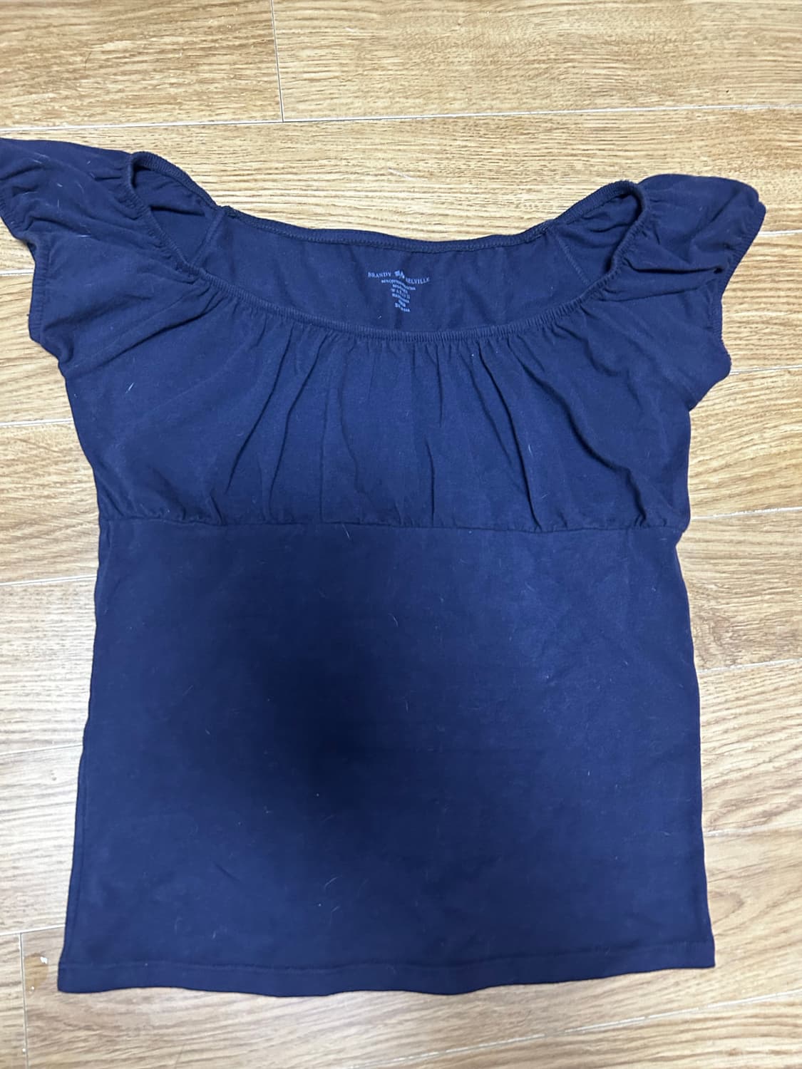 브랜디멜빌 반팔 CASEY 스퀘어넥 티셔츠 네이비  상품이미지3