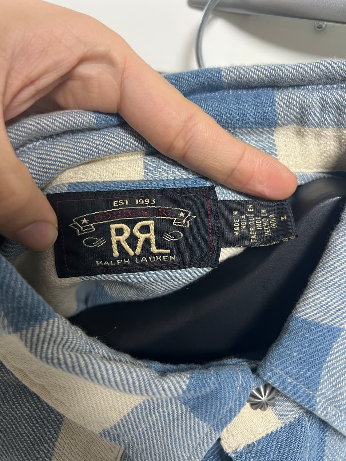 택포30) RRL 더블알엘 플래드 트윌 웨스턴 셔츠 M 상품이미지5