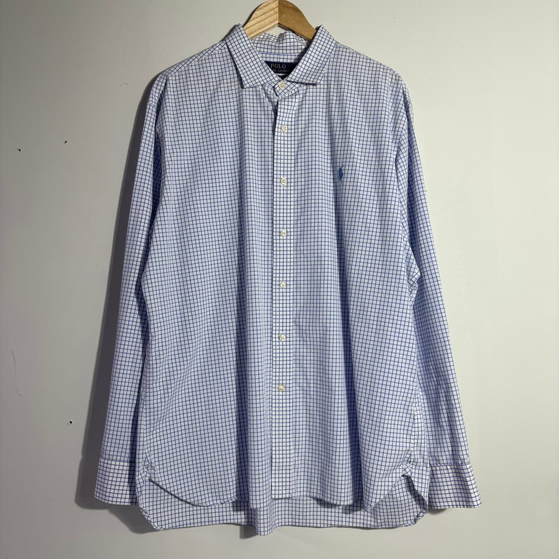 폴로 랄프로렌 블루 미니 체크 셔츠 (무료배송) 상품이미지1