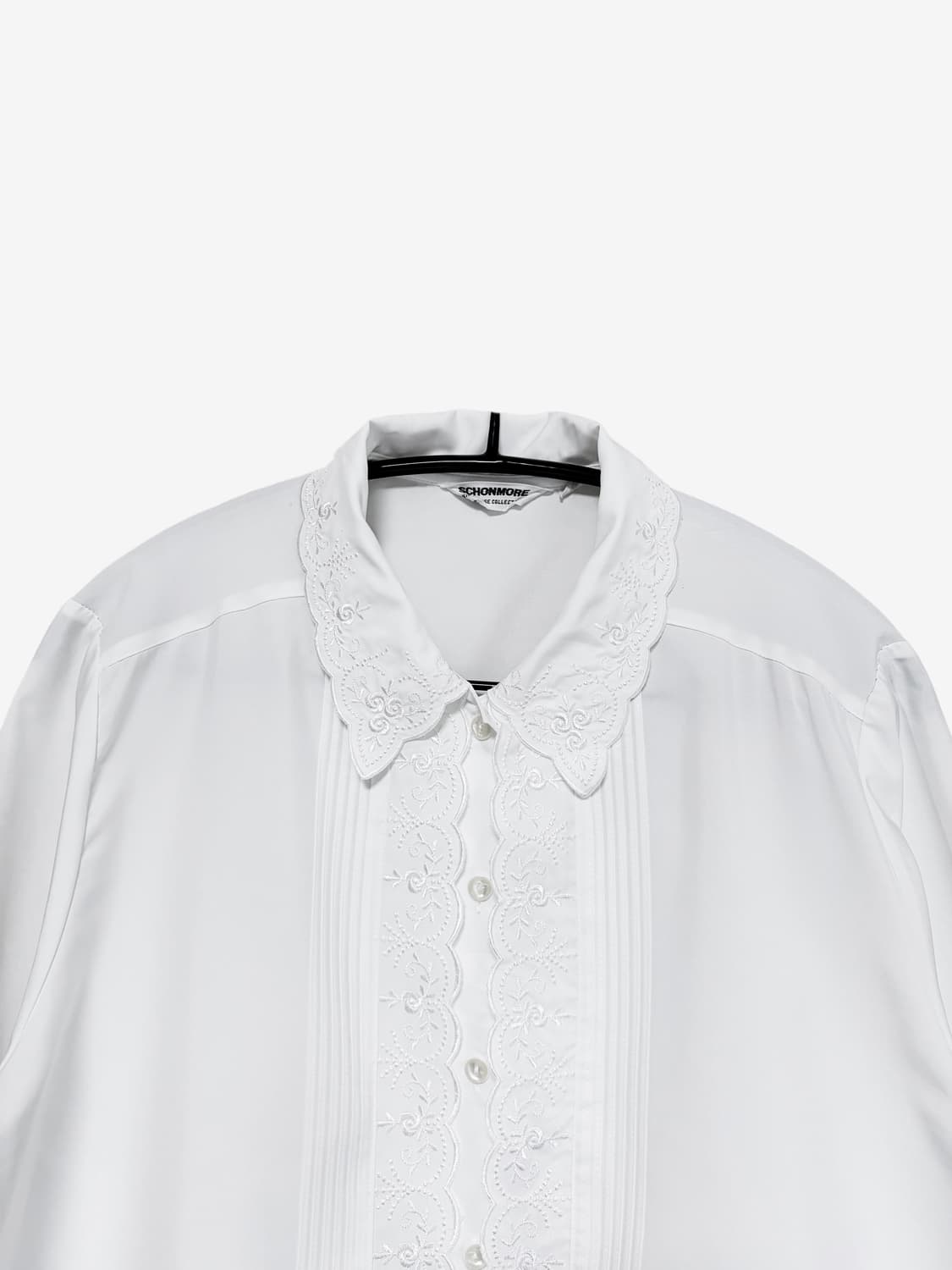 Lace Collar Point Blouse - White 상품이미지5