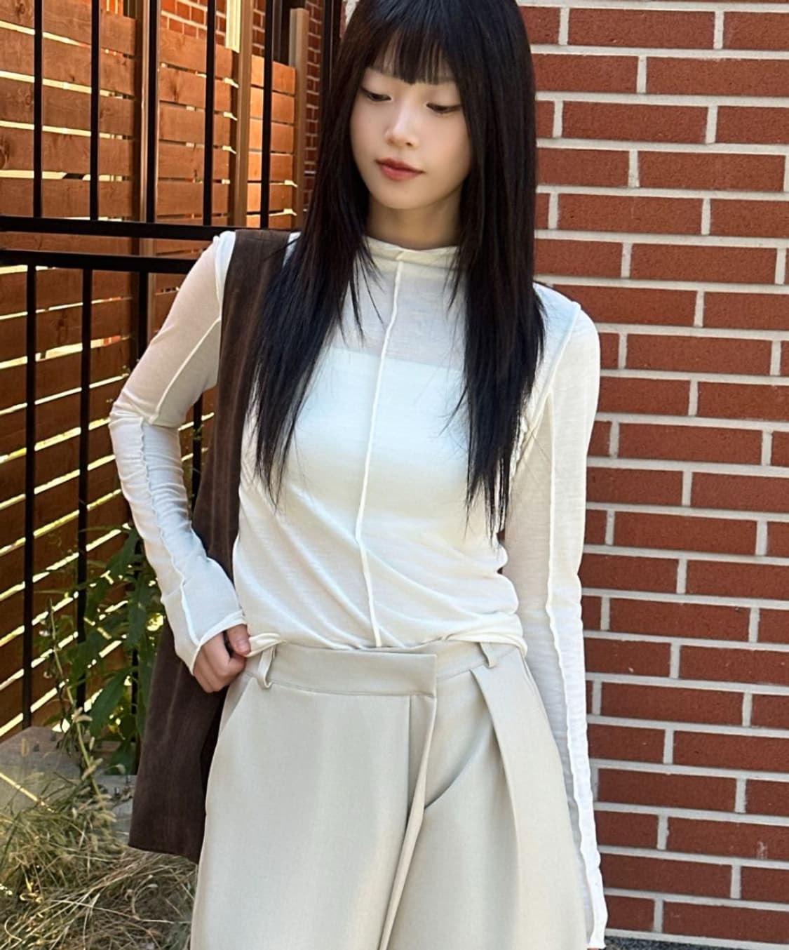 [H.Q] See-through layered T-shirt 상품이미지4
