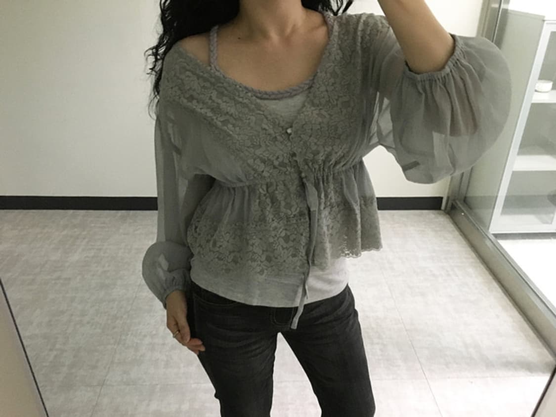lace chiffon blouse 상품이미지2
