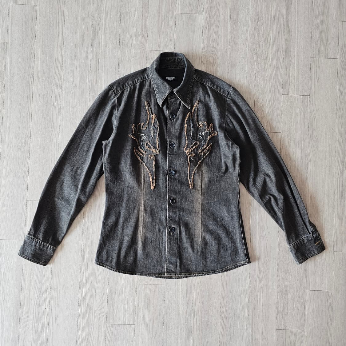 우먼 M ) 토네이도 마트 웨스턴 패턴 셔츠 자켓 셔켓 브라운 상품이미지1