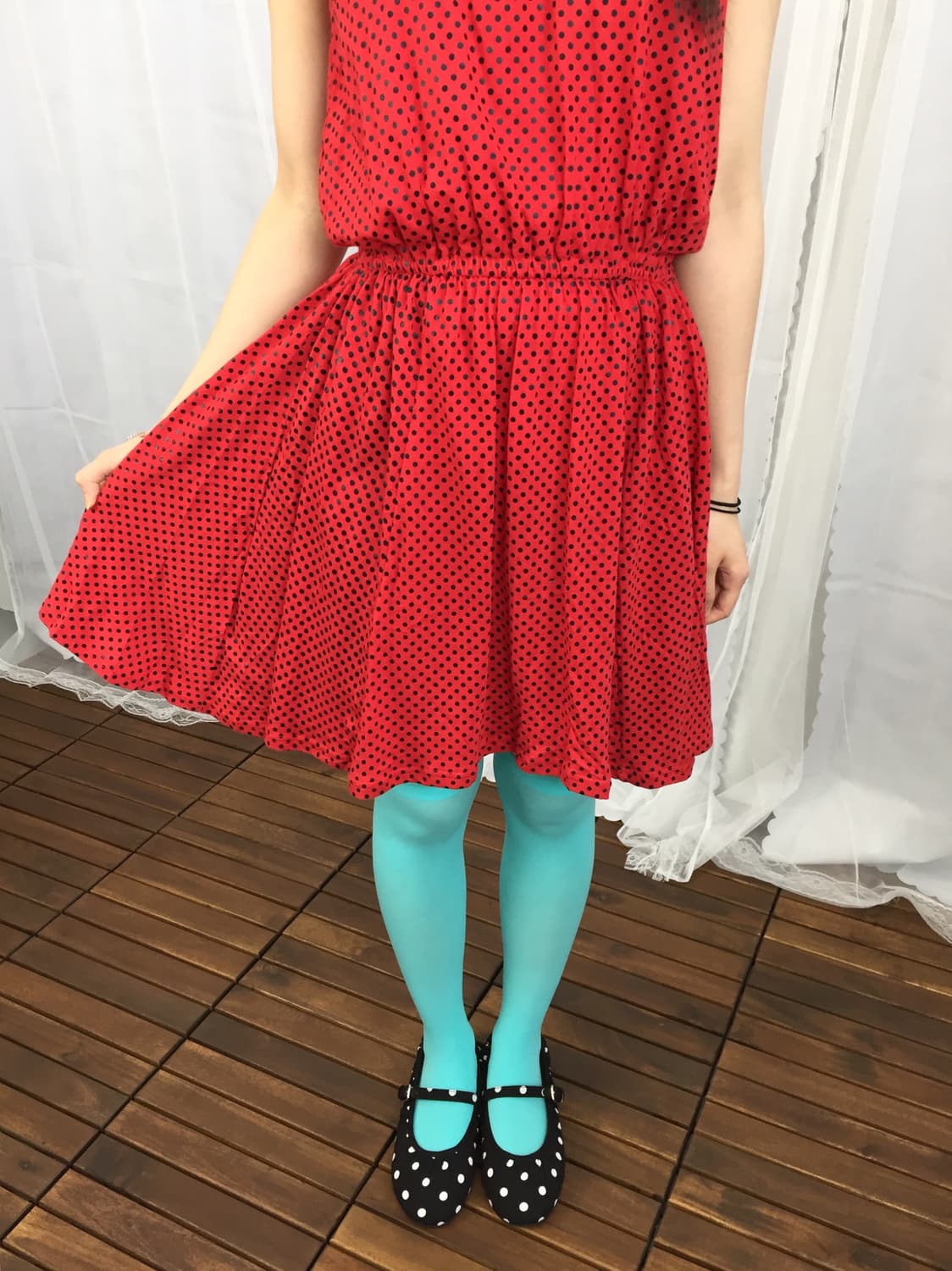 'SLY' Red Dot Sleeveless Mini Dress 상품이미지4