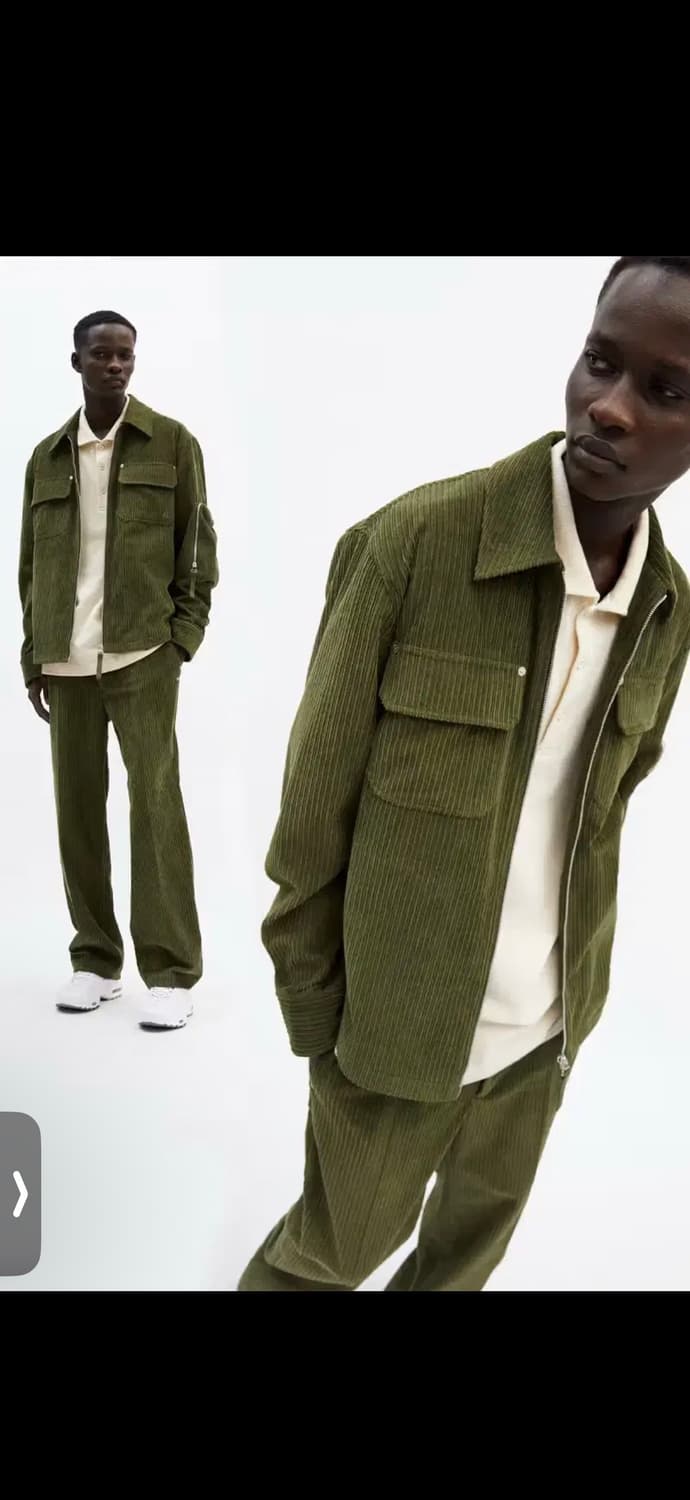 헬무트랭 코듀로이 셔츠자켓 카키 L 상품이미지4