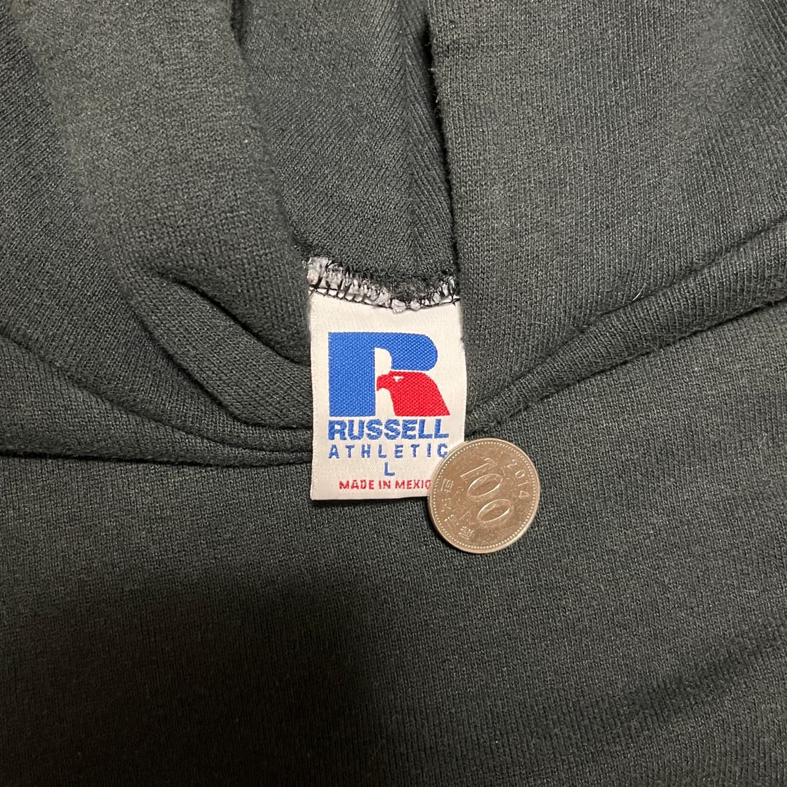 [L] 칸예 90s 빈티지 러셀 후드 블랙 상품이미지3