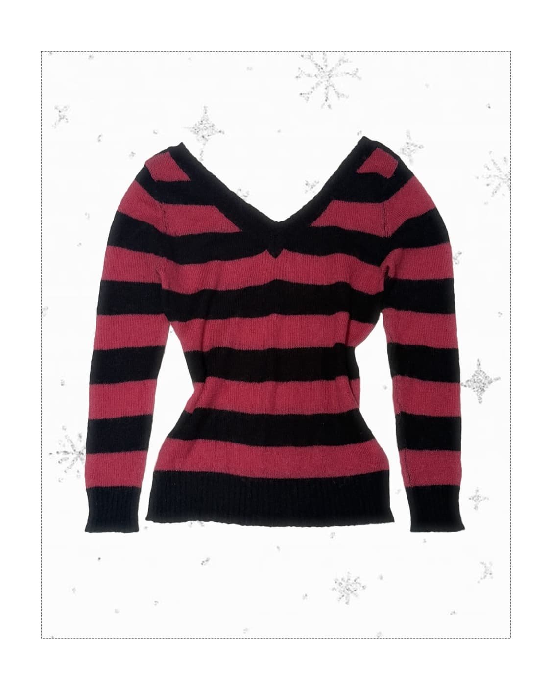 캐캐체 아무st 스트라이프 브이넥 니트 상품이미지1