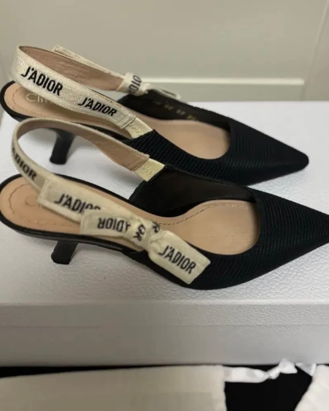 디올 J'ADIOR 블랙 펌프스 슬링백 (34.5) 6.5cm 상품이미지3