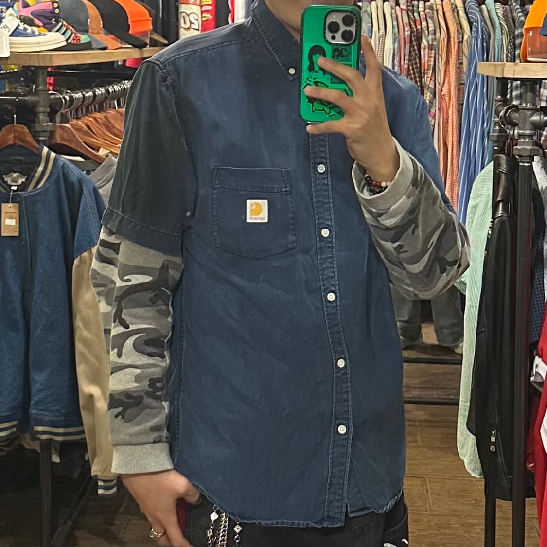 [HI] 칼하트 데님 반팔셔츠 네이비 상품이미지4