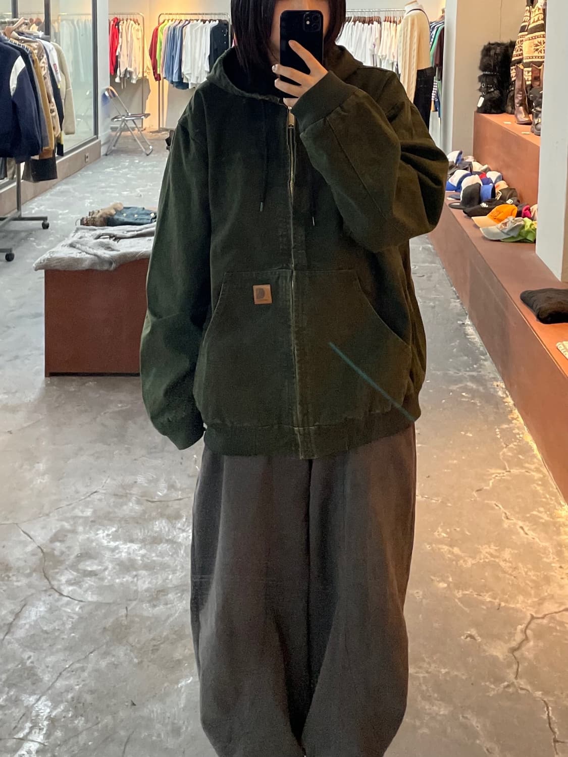 칼하트 카키 액티브 자켓 H816 상품이미지1