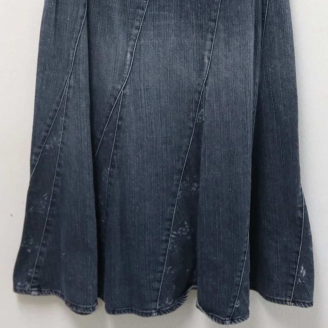 사선 플라워 데님 플레어 롱 스커트 61659 상품이미지4