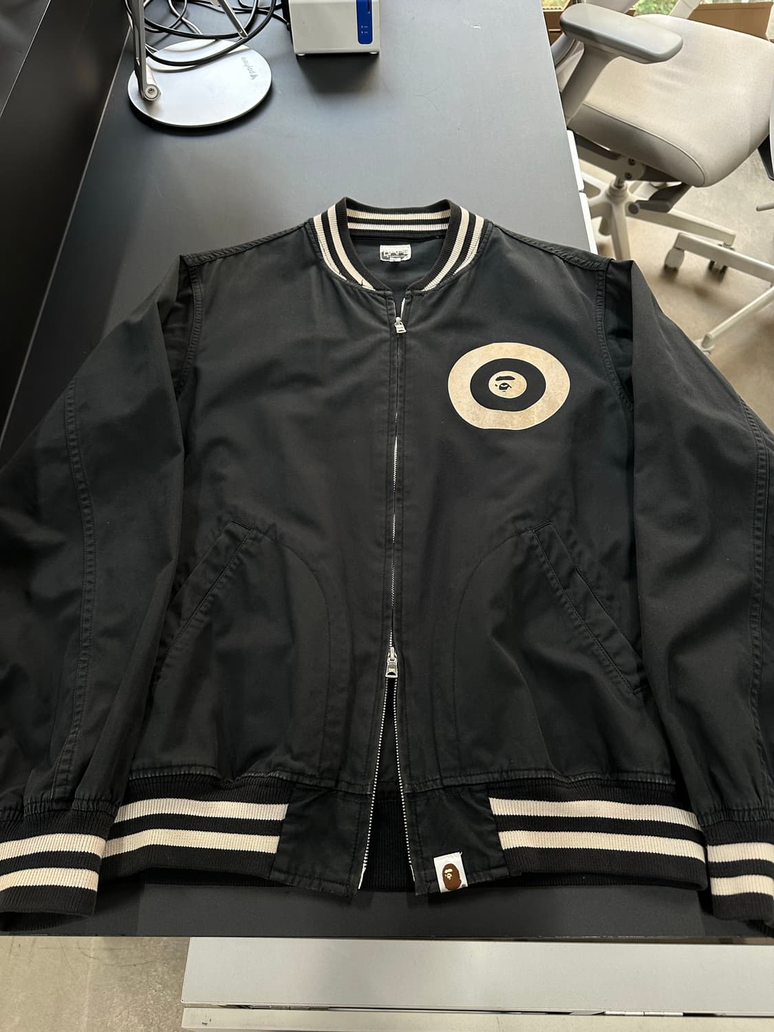 베이프 써클사루 백풀로고 투웨이바시티자켓 상품이미지6