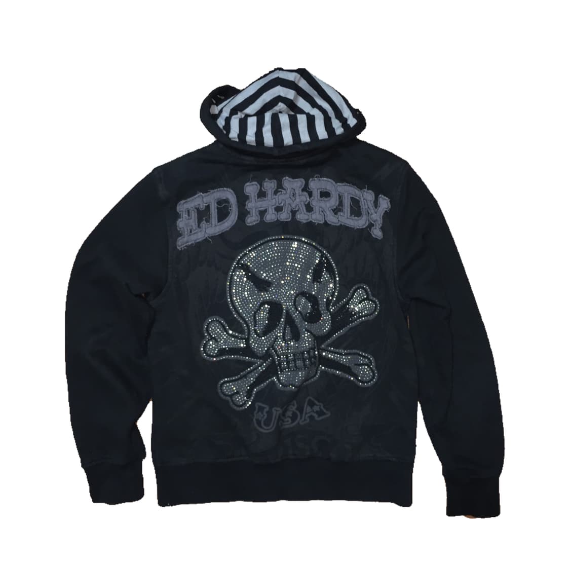 ED HARDY Rhinestone Skull Hoodie S 상품이미지3