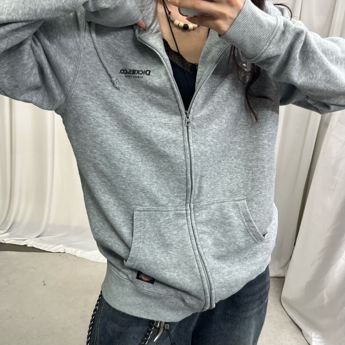 Dickies gray hood zip-up 상품이미지4