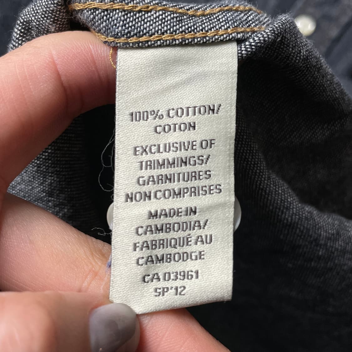 DENVER HAYES 빈티지 차콜 코튼 웨스턴 데님 셔츠 A00687 상품이미지10