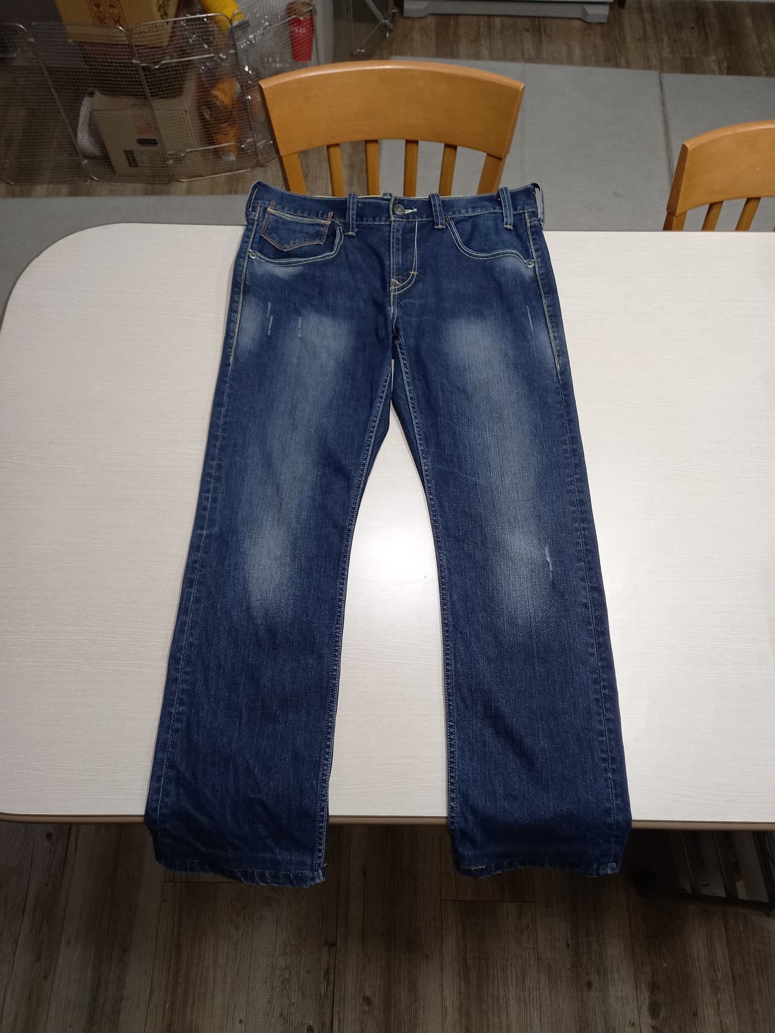 36 리바이스522 데미지워싱 스판 일자진 진청 36-436 상품이미지1