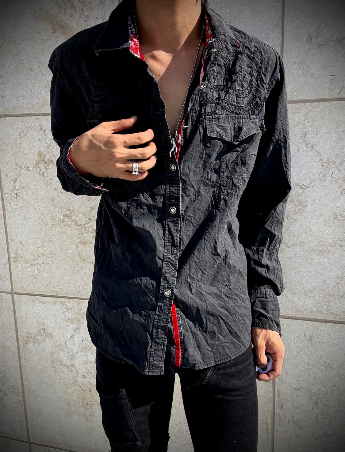 “Vintage”00’s V-Kei Tribal Wings Shirts 상품이미지2