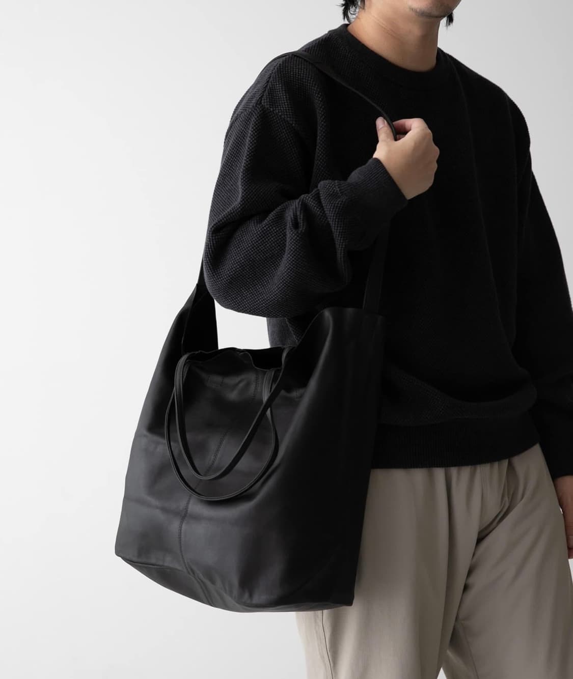 Morphee 모르피 (모르페) 3WAY 라지 토트백 크로스백 블랙 레더 상품이미지2