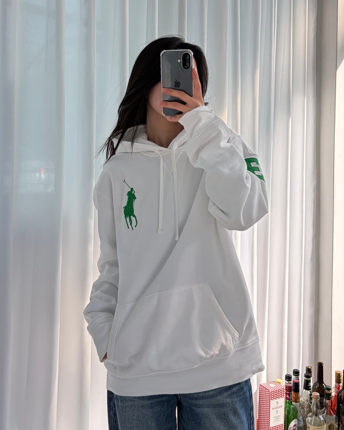 [L]폴로 랄프로렌 빅포니 치프키프 흰초 기모 후드 상품이미지1
