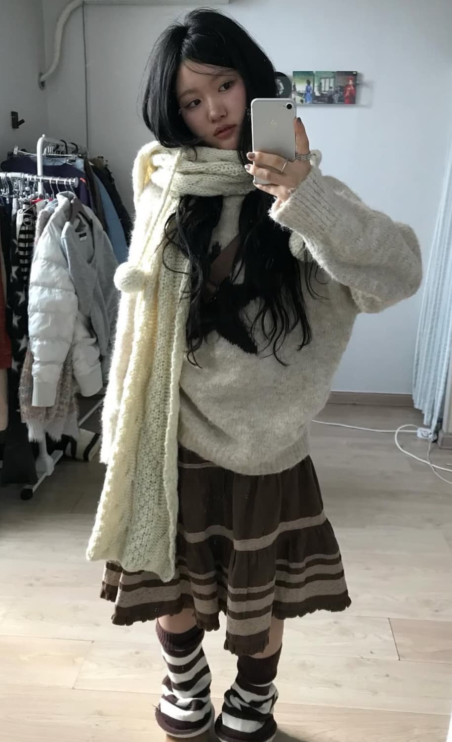 미라이클립 코디 세트/일본 빈티지 모리 선가든파티 스윙잉 크루 상품이미지1